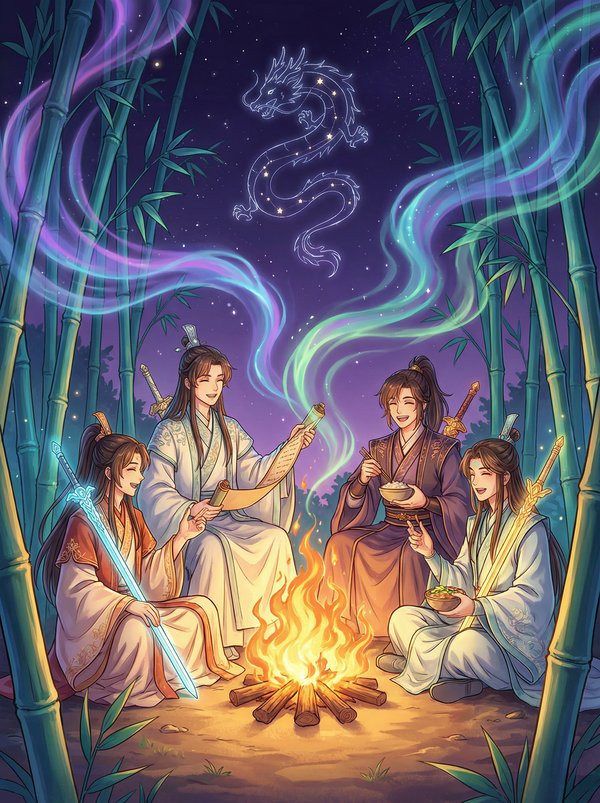 17c一起草-竹林夜话